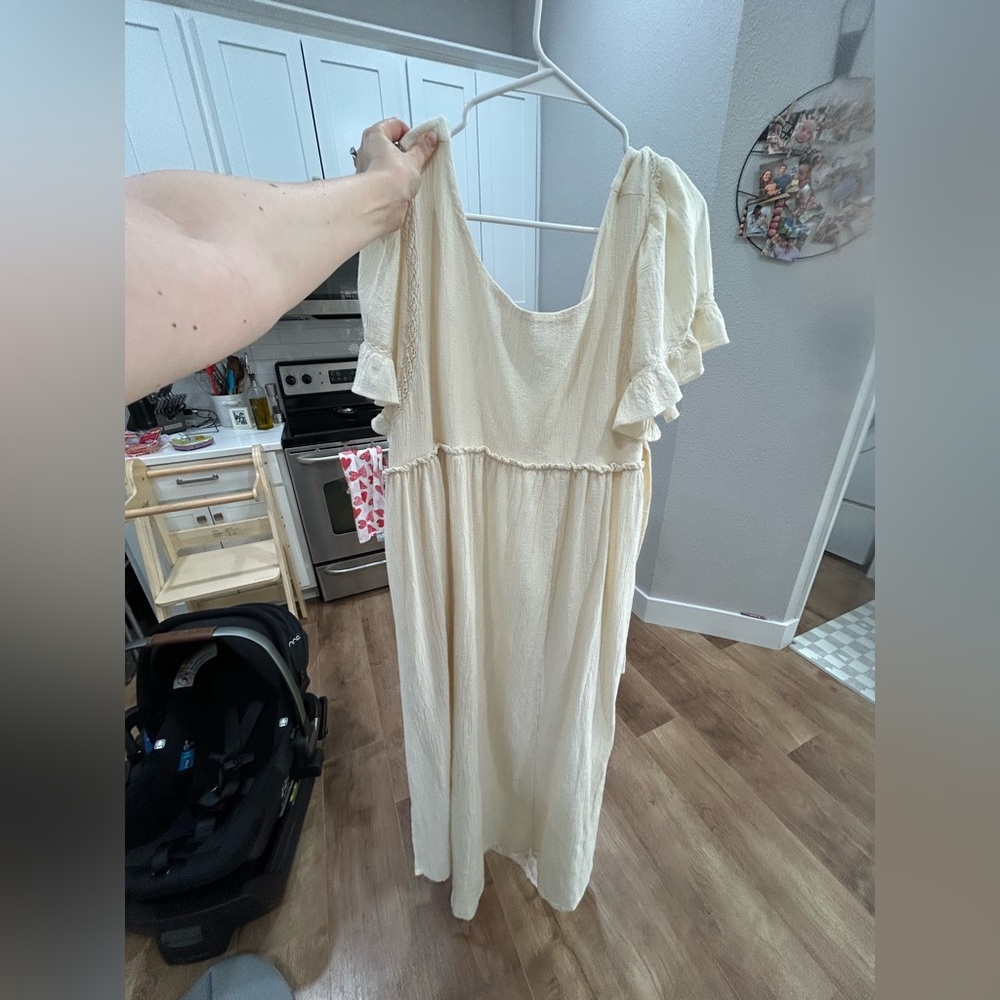 Free People Ivory Textured Dress